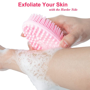 Cepillo de silicona suave de doble cara para limpieza facial y corporal, exfoliante para bebés, cepillo de baño de silicona. - Product Image 4