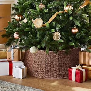 Collier de sapin de Noël en rotin en gros d'usine, jupe de sapin de Noël, décorations de Noël - Product Image 5