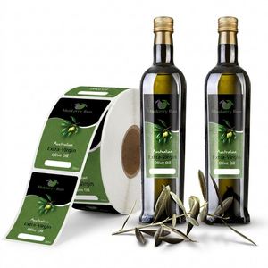 Autocollants imperméables avec logo FX, impression en rouleau, étiquettes d'emballage adhésives, estampage à chaud, étiquettes en feuille d'or rose pour les bouteilles d'huile d'olive - Product Image 1