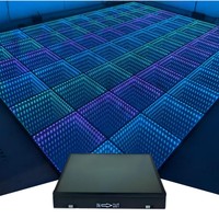 Piste de danse magnétique 3D à LED 15W Lumières mobiles à émission RGBW pour l'extérieur, la fête de mariage et la scène.