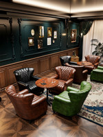 Canapé de bar à whisky de style américain, ensemble table et chaises vintage western pour salle à manger, mobilier de restaurant individuel pour salle à cigares