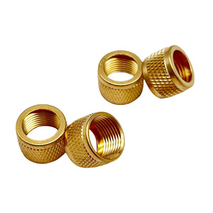 Tuercas moleteadas de latón mecanizadas por CNC M6 chapadas en oro para accesorios de conectores de robots - Product Image 1