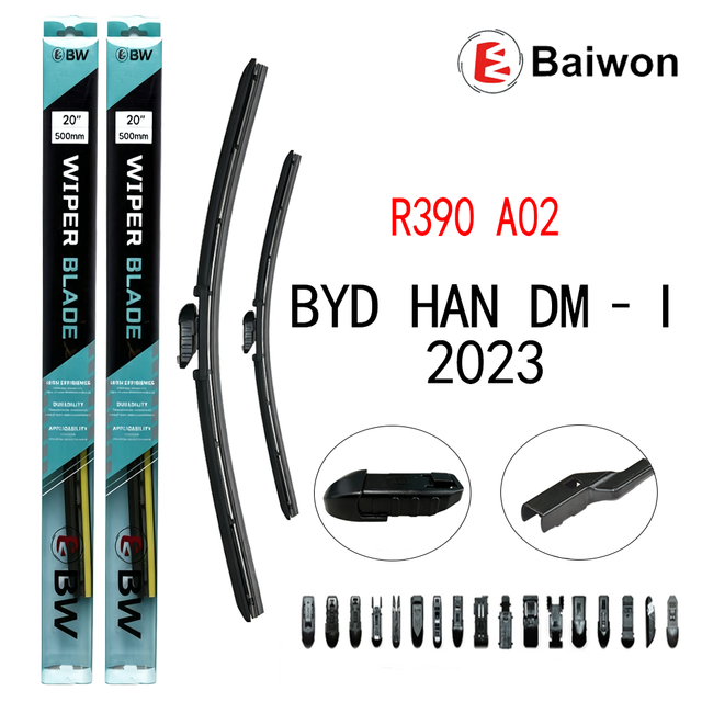 Baiwon Custom logo Wholesale Factory Car Windshield Wiper Natural Rubber Front Wiper Blades for BYD Han DM-i 2023 in Rainy