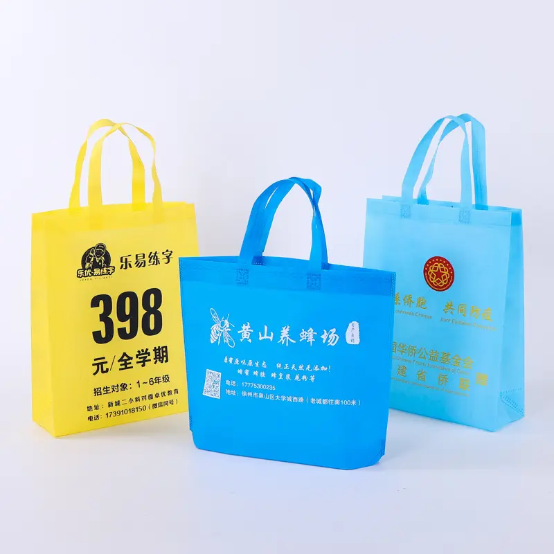 Non-woven Boodschappentassen Draagbare Commerciële Gift Bag Custom Herbruikbare Opvouwbare Boodschappentas