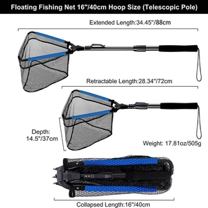 Rete <span class=keywords><strong>da</strong></span> <span class=keywords><strong>pesca</strong></span> galleggiante telescopica pieghevole <span class=keywords><strong>da</strong></span> <span class=keywords><strong>pesca</strong></span> a mosca telescopica pieghevole in lega di alluminio rivestita in gomma - Product Image 3