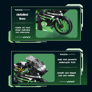 FEIMIBOX FL5484 MINIBIKE Collezione Moto - Black Warrior 400 Blocchi di Costruzione in Plastica ABS Espositore Regalo per Appassionati Classici - Product Image 5