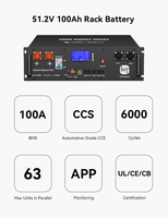 Kit ESS Rumah 51.2V 100Ah Baterai Rak 10000W Inverter Tenaga Surya Untuk Cadangan Daya Seluruh Rumah