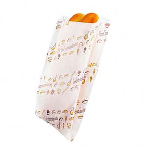 Bolsas de Papel para Envasado de Papas Fritas, Personalizadas, con Fondo en Forma de V, Resistentes a la Grasa, de Grado Alimenticio, para Restaurantes de Comida Rápida, Se Aceptan Tamaños Personalizados, Flexo - Product Image 4