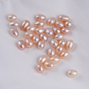 Perles de riz naturelles roses et violettes de 6-7 mm, perles d'eau douce, perles en vrac pour la fabrication de boucles d'oreilles et de colliers, perles nues en gros - Product Image 3