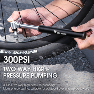 Inbike — pompe Portable haute pression pour vélo, petite taille, système de gonflage manuelle de pneus, pour <span class=keywords><strong>vtt</strong></span>, bicyclette, Patch - Product Image 6