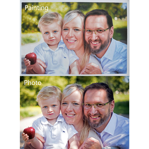 Pintura <span class=keywords><strong>de</strong></span> Retrato Familiar Personalizada <span class=keywords><strong>de</strong></span> Pareja <span class=keywords><strong>de</strong></span> Novios con Niños a Partir <span class=keywords><strong>de</strong></span> Foto, Arte en Lienzo Pintado a Mano para Sala <span class=keywords><strong>de</strong></span> Estar y Regalo Premium - Product Image 2