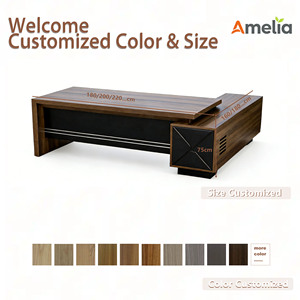 Scrivania Direzionale Moderna in Legno di Lusso, Materiale Premium di Alta Qualità, Lavorazione Artigianale Squisita, Dimensioni Personalizzabili, per <span class=keywords><strong>Ufficio</strong></span> - Product Image 3