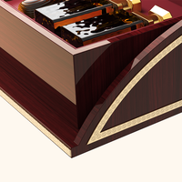 Boîte d'emballage de parfum de luxe à couvercle rabattable en texture bois, étui de présentation personnalisé avec logo pour plusieurs flacons de parfum