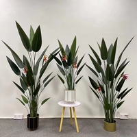 Conception artificielle de simulation de bananier en fibre de verre et feuilles et arbustes d'herbe PE pour le bureau pour les hôtels
