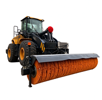 Sikat Pembersih Salju Tugas Berat untuk Wheel Loader, Pembersihan Salju Jalan dan Pembersihan Kerikil