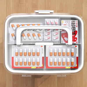 Portable Home Medicine <b>Box</b> <b>Large</b> Capacity Transparent Classification Storage Case For Family Emergency Use - Product Image 2