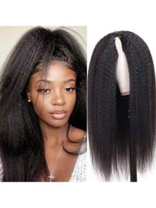 Peruca de Parte V de 24-26 Polegadas de Cabelo Humano 100% Virgem Brasileiro, Perucas de Cabelo Humano Liso de 180% de Densidade para Mulheres Negras - Product Image 4