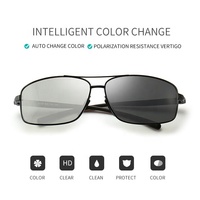 Sunbest 2458 Lunettes de soleil polarisées photochromiques en aluminium à monture rectangulaire pour hommes, dorées avec logo personnalisé, verres Tac pour la conduite
