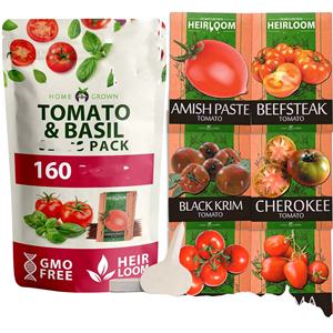 Kit de semis de tomates et <span class=keywords><strong>basilic</strong></span> 100 % non-OGM, variétés anciennes, comprenant Cherry, Roma et Zebra, pour jardinières suspendues en centre commercial - Product Image 1