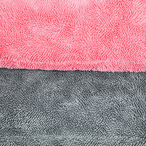 <b>Microfiber</b> Car Cleaning <b>Towel</b> 50x60cm 500gsm High Twist Solid Color Pink Rectangle For Auto Detailing - Product Image 3