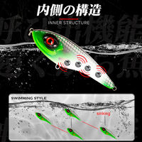 Leurre Artificiel Jerkbait Rigide pour Pêche au Brochet, Couleurs Réalistes, Action Twitch-and-Pause à Lentaune Coulée, Hameçons VMC