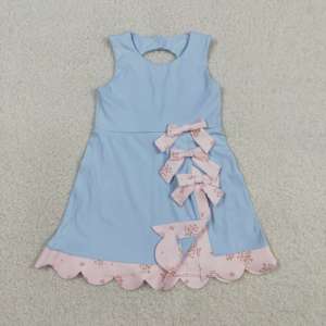 GSD3838 rts Ensemble de yoga d'été sans manches pour petite fille, avec jupe imprimée petites fleurs, vente en gros pour enfants - Product Image 3