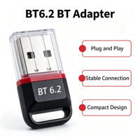 Adaptateur USB BT6.2, mini dongle sans fil BT, plug and play, connexion stable pour PC, ordinateur portable, ordinateur de bureau, casque, haut-parleur, souris, clavier