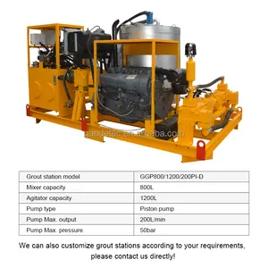 Grouting Machine Suppliers High Pressure Cement Grouting Station Machine Grouting Pump With Mixer For Pipe Jacking Project