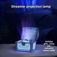 Projecteur Galaxie Coffre au Trésor Personnalisé, Veilleuse Nuit Étoilée avec Bruit Blanc et Aurores Boréales pour Chambre d'Enfant, Cadeau