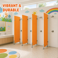 Cloison de salle de bain durable en HPL haute densité avec joint d'étanchéité pour les bords, idéale pour les salles de bain communes