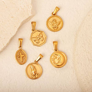 Joyería Impermeable, Chapado en Oro de 18K, Acero Inoxidable, Colgante de Cinta de Ángel, Dije Personalizado de Fruta de Caramelo de Coral para <span class=keywords><strong>Collar</strong></span> o Pulsera <span class=keywords><strong>DIY</strong></span> - Product Image 5