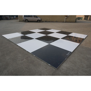 Décoration de piste de danse portable noire et blanche brillante pour fête - Product Image 1