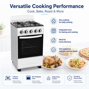 Multi-function Freestanding Gas Cooker 4 Burner Gas <strong>Hob</strong> With 55L <strong>Oven</strong> Stable <strong>Pan</strong> Support Gas Range - Product Image 5