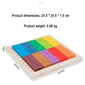 2 đến 4 tuổi cầu vồng bằng gỗ khối xây dựng <span class=keywords><strong>3D</strong></span> đếm khối Câu Đố giáo dục sớm Bộ Câu Đố dạy học được chứng nhận EN71 - Product Image 4