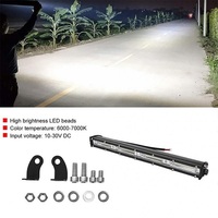 Barra de luz led delgada para coche, barras de luz de trabajo de una sola fila, 12V, 4x4, todoterreno