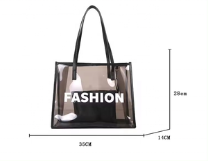 กระเป๋าโท้ทสำหรับผู้หญิงกระเป๋าช้อปปิ้งทำจากพีวีซีใสกันน้ำเดินทางชายหาดทำจาก PU แฟชั่นขนาดใหญ่ - Product Image 6