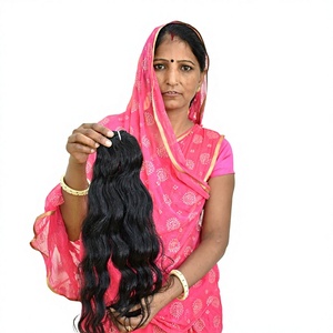 Remy mejor calidad sin procesar virgen doble trama color negro sunsine paquetes naturales templo ondulado extensiones de cabello indio humano - Product Image 1