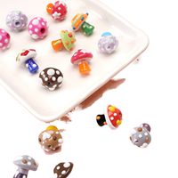 17x16mm Handbemalte Bunte Mini-Pilz-Glasperlen für Kreative Schmuckherstellung Handwerk Glasperlen