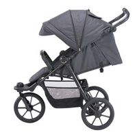 Poussette tout-terrain 3 roues en alliage d'aluminium Brigthbebe, capacité de charge 20 kg, compatible avec les systèmes de voyage, utilisation facile à une main