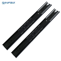 Vente en gros de quincaillerie d'ameublement noire à extension complète glissières de tiroir hydrauliques à fermeture en douceur glissières de canal de 45mm cuisine salle à manger