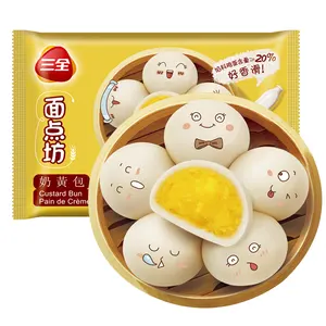 360g Chinese famous brand delicious wheat flour grain foods beauty snacks instant frozen steamed custard buns