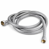 Tuyau de douche en acier inoxydable à double verrouillage 1,5 m/2 m, flexible, chromé, avec écrou en laiton massif, anti-torsion, anti-explosion