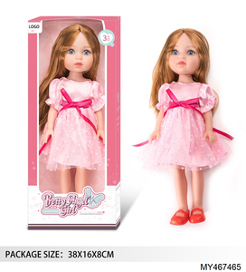 Muñeca de Moda de 14 Pulgadas, Adorable Vestido de Gasa de Primavera/Verano con Sombrero Blanco, Muñecas Americanas de Vinilo para Niñas - Product Image 5