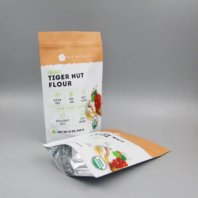 milk whey protein powder silver aluminum foil matte finish ziplock packaging stand up pouch plastic pouch sachet