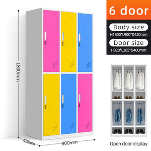 ארון בגדים ארון פלדה לחדר שינה ארון חסין לחות חוסך מקום לאחסון בגדים יומיומיים - Product Image 2