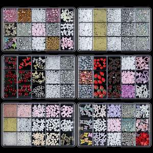 Kit de Breloques et <span class=keywords><strong>Strass</strong></span> pour Ongles, Breloques 3D Colorées et <span class=keywords><strong>Strass</strong></span> Plats Transparents pour Manucure, Accessoires et Fournitures en Gros - Product Image 3