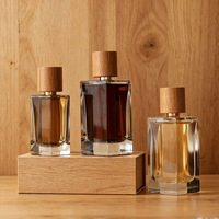 Flacons de parfum transparents Eric en verre 30ml 50ml 100ml – Distributeur carré portable à baïonnette pour crème de soin vide