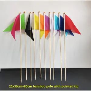 Деревянный вертикальный флагшток для разметки стройплощадки, треугольный, цветной, для разметки газонов и территорий, для свадебных торжеств - Product Image 6