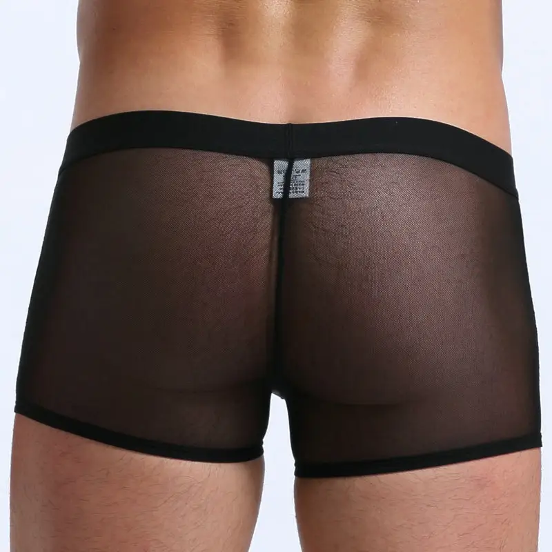 Man summer boxer underpants mesh thin men's briefs soft comfortable underwear sports fitness breathable panties