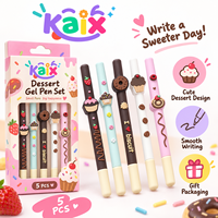 Ensemble de stylos gel mignons KAIX en forme de biscuits, écriture fluide, gâteaux sucrés, bonbons, stylos gel pour enfants, emballage cadeau de dessins animés pour l'école